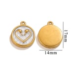 White / 1 Piece Simple Sweet Style Heart Shape Stainless Steel  Gold Color Women's Pendant Picture7